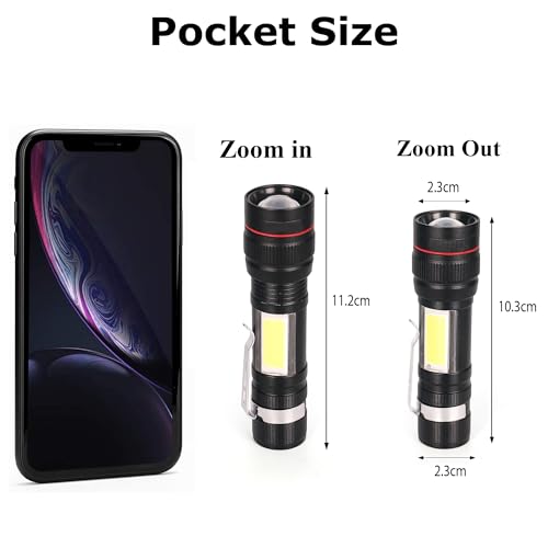 Image of Care 4 Aluminium Zoomable Zy-520 Option With Usb Charging With 3 Function (High, Cob Light And Blinker) (Black : Rechargeable) Torch (Black : Rechargeable)