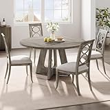 TABLE POUR 4-6 PERSONNES: Cette table à manger ronde est dotée d’un généreux plateau de 120 cm et d’une hauteur de 75 cm. Elle peut accueillir confortablement 4-6 personnes, parfaite pour les repas en famille, les moments conviviaux et les conversations enrichissantes dans votre salle à manger ou salon.