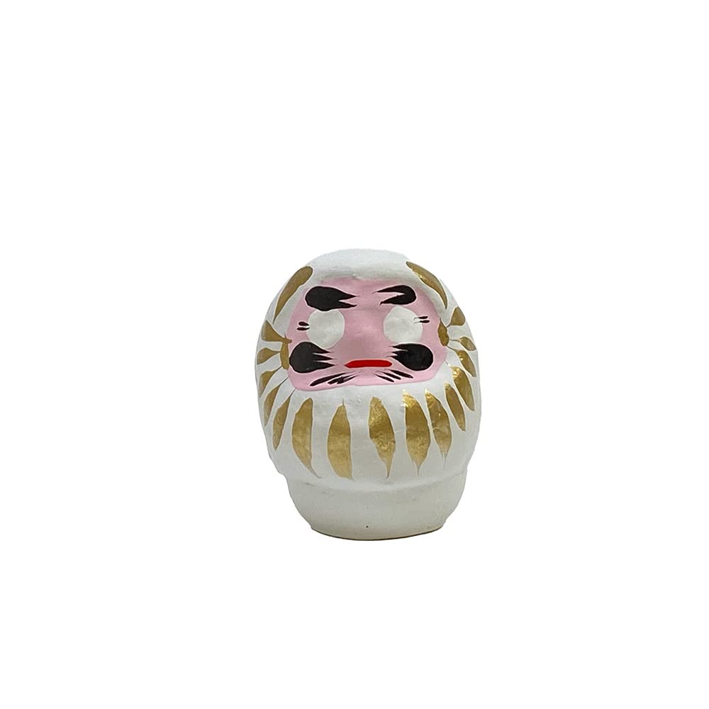 Japanese Daruma Doll White 2.4in Takasaki Paper Figurine Good Luck Charm