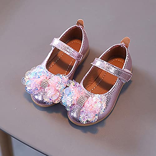 EnJoCho Toddler Casual Shoes Summer And Autumn Fashion Girls Casual Shoes Colorful Sequins Bow Flat Lightweight Dress Shoes2