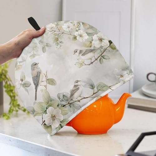 Image of Hummingbird Tea Cozy for Teapot Insulated Floral Tea Pot Cozy Home Decor Tea Cosy for Teapot Kitchen Accessory Tea Pot Cover