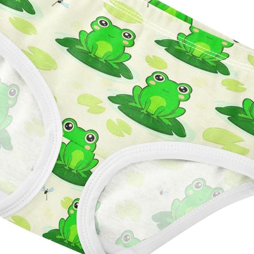 Cute Green Frogs Beige Animal Toddler Girls Underwear 2t Cotton Little Girl Panties Durable Kids Briefs Undies4