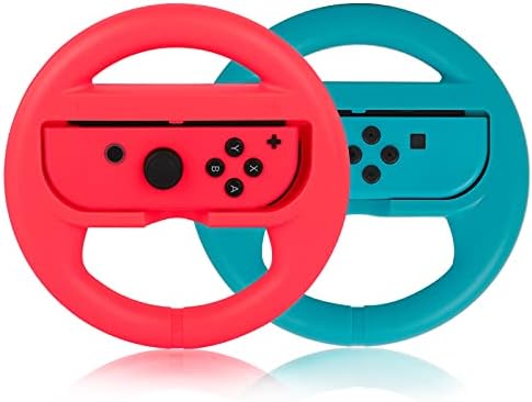 PowerLead Steering Wheel for Nintendo Change Controller, 2 PCS Racing Wheel Suitable with Mario Kart, Recreation Controller Wheel for Nintendo Change Distant Recreation(Purple & Blue)