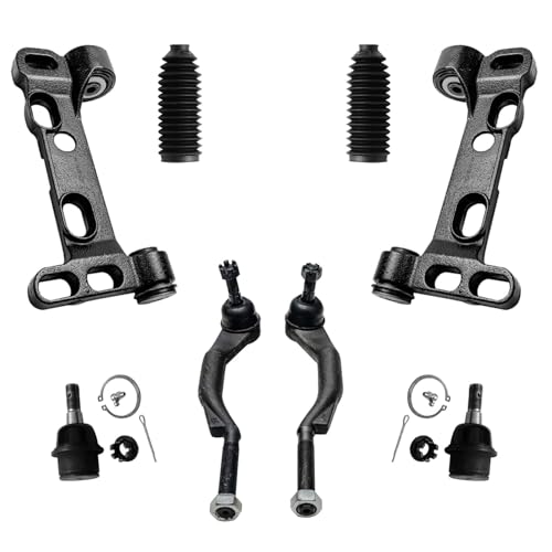 Image of Detroit Axle - Front Suspension Kit for 2002 2003 Trailblazer EXT Envoy XL Bravada 16mm Tie Rods Lower Control Arm Brackets Lower Ball Joints Boots Front & Rear Sway Bars Replacement