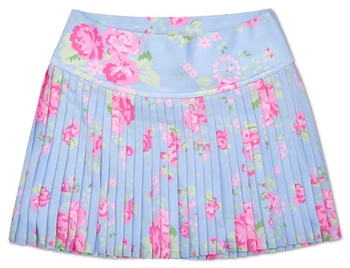 iscream Big Girls Spandex Blend Stretchy Pleated Skort - Vintage Vibes Small (6-8)