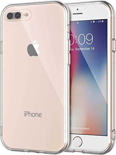 Image of NISHTECH Silicone for iPhone 7 Plus /iPhone 8 Plus Transparent Hybrid Soft Slim Dust Proof Back Case Cover with Camera Protection