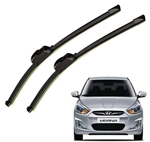 Image of Auto Hub Car Wiper Blades Compatibility With Hyundai Verna Old - Set of 2 Pcs (D-24,P-16)