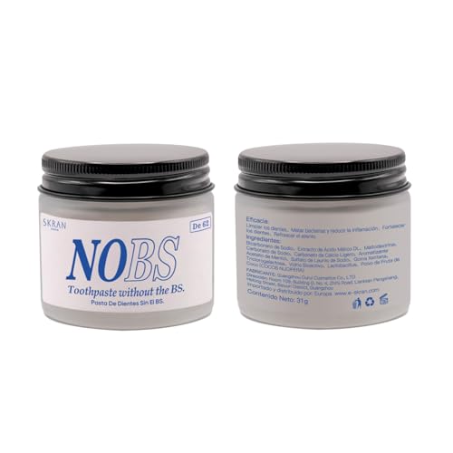 NOBS - Pastillas de pasta de dientes, nano hidroxiapatita, sin flúor ni plástico, ecológicas y amigables con los viajes, pestañas de pasta natural remineralizante, pasta de dientes sin el sabor BS de