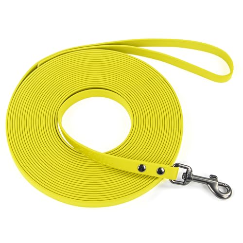 Wolfone Waterproof Dog Training Leash Long Line - Yellow 10ft Outdoor Lead for Recall, Beach, Swimming, Hiking - Strong Longline for Small Medium Large Dogs