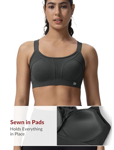 Image of Yvette Sports Bra High Impact Adjustable Criss Cross Back, Full Support for Large Bust No Bounce