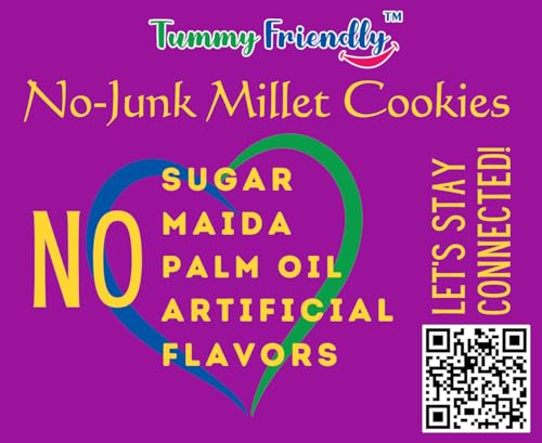Image of TummyFriendly Foods Millet Cookies for Kids Adults. Millet Healthy Biscuits, Ragi and Jaggery. Healthy Snacks for kids Babies 1 Year Old. Gift the Best Healthy Cookies - Assorted - 5 packs of 4x75 (1500g)