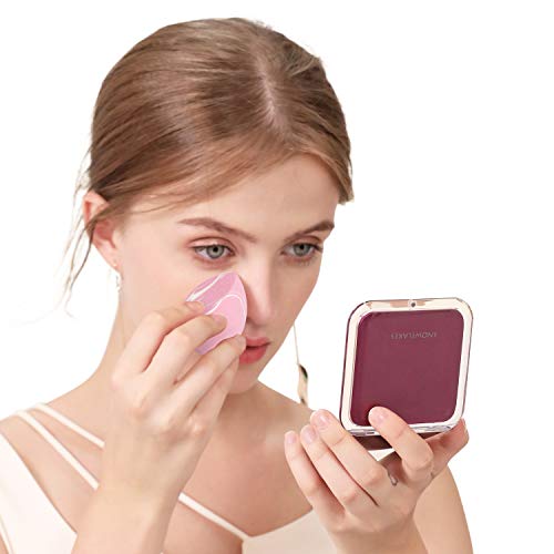 Magnifying Compact Mirror - Snowflakes Elegant Compact Pocket Mini Makeup Mirror Double Sided 1X/10X Magnification Cosmetic Mirrors Handheld Portable For Travel And Purses (Purple) #TOP2