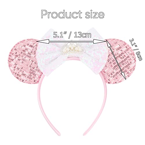 Image of DRESHOW Mouse Ears Bow Headbands Glitter Party Decoration Cosplay Costume for Women
