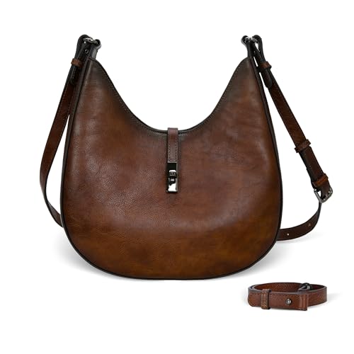 Iswee Leather Shoulder Bag Designer Crossbody Bags for Women Crescent Purse Hobo Handbags Everyday Purse