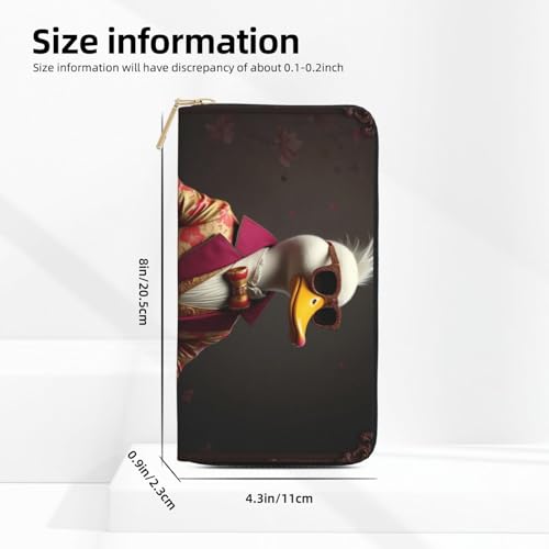 Cool Yellow Duck Print Wallet Women, Leather Bifold Multi Card Wallet, Long Purse Women's Wallets2