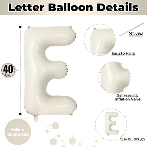 Image of 40 Inch Beige HOME Balloon for Housewarming Party Decorations, Large Cream New Home Welcome Balloon Letter Banner, White Sand Real Estate Balloons Sign for Sweet House Warming Homecoming Party Decor