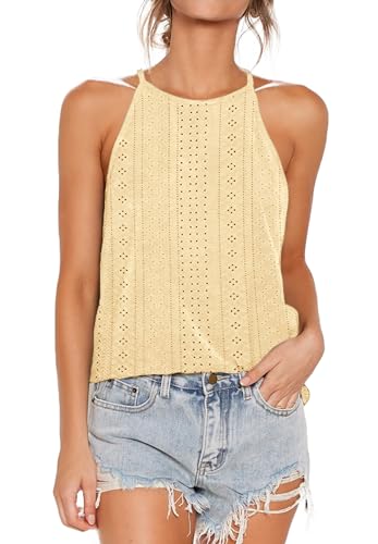 Agnes Urban Women's Summer Eyelet Tank Tops 2024: Dressy Casual Sleeveless Tunic Blouses
