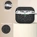 Case Compatible with AirPods Pro 3 Generation 2025 Cover with Keychain, Gawnock Engraved Leopard Skin Soft Cover for AirPods Pro 3 Case Full Protection,Front LED Visible, Black