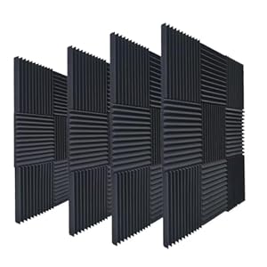 12 pack soundproof wall panels,Sound Absorbing for Studio,12″*12″*2″ inch Acoustic Panels, high-Density Fireproof sound proof panels for walls(Black)