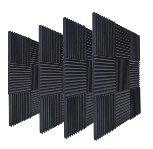12 pack soundproof wall panels,Sound Absorbing for Studio,12"*12"*2" inch Acoustic Panels, high-Density Fireproof sound proof panels for walls(Black)