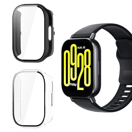 【2枚セット】For Redmi Watch 5 Active 用 ケース PC素材 耐衝撃 画面保護 Redmi Watch 5 Active 用 一体型ケース 軽量 擦り傷防止 装着簡単 Redmi Watch 5 Active 対応 カバー