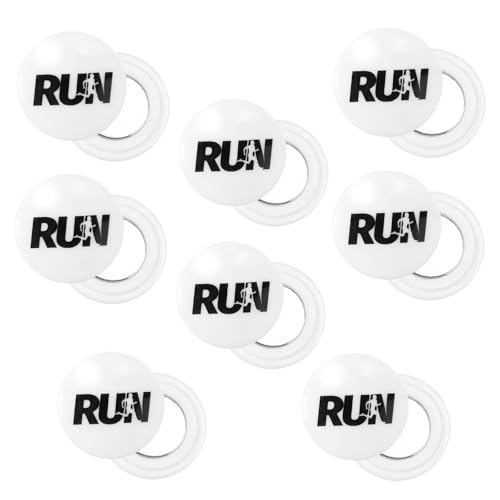 Tinoaly 8 Pairs Magnetic Race Bib Clips Running Bib Holder Marathon Race Number Board Snaps Fixing Magnets for Runners (Just Run)