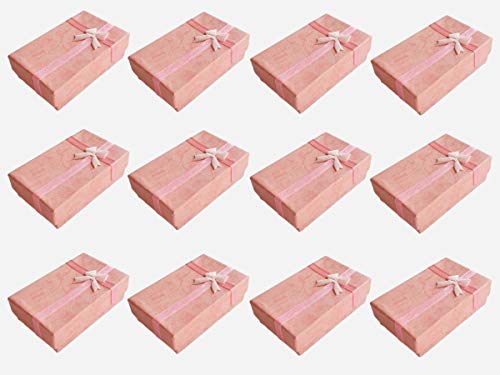 Smanzu 12 Pcs Jewelry Gift Boxes Small Cardboard Jewelry Display Box for Rings, Earring, Necklaces, Pendants (Pink)