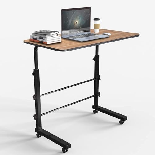 Image of Multi-Purpose Sofa Side Height-Adjustable Laptop Table with Docking for Tablet, Study Table, Portable, Ideal for Work from Home, DIY Table, Easy to Assemble (DH-Wooden Black)