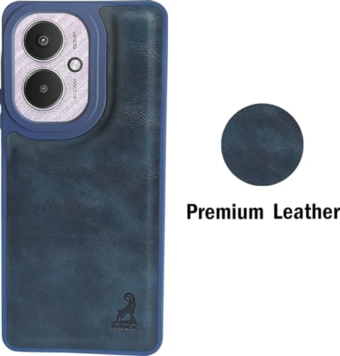 Image of AIBEX Shield Back Cover Case Compatible with Xiaomi Redmi 13C 5G Back Cover | Flexible Vegan Leather | Full Camera Protection | Raised Edges | Super Soft-Touch | Bumper Case