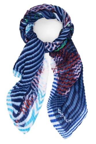 Desigual écharpe Bluestrip Rectangle Foulard Blue Water bleu marine