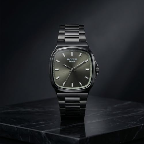 Image of Sonata Poze 9 with Quartz Analog with Sheet Metal Strap Watch for Men