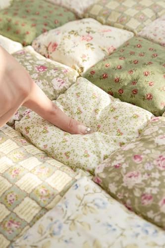 Tapis de sol doux pour rénover un canapé usé grâce au patchwork floral matelassé - 7
