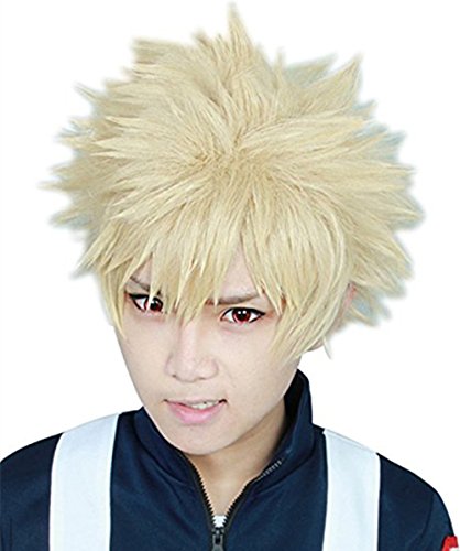 Xingwang Queen Anime Cosplay Wig Short Blonde Hair Synthetic Wigs with free Cap