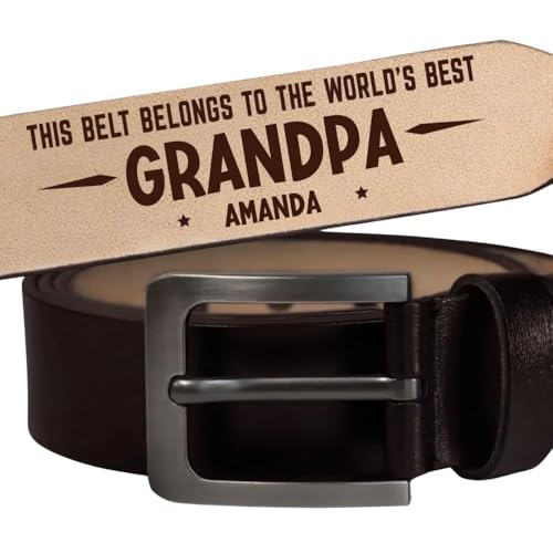 This Belt Belongs to The World’s Best Grandpa Leather Belt, Personalized This Belt Belongs to The World’s Best Grandpa Belt from Kid, Custom Christmas Belt for Grandpa, Father’s Day Gift Leather Belt