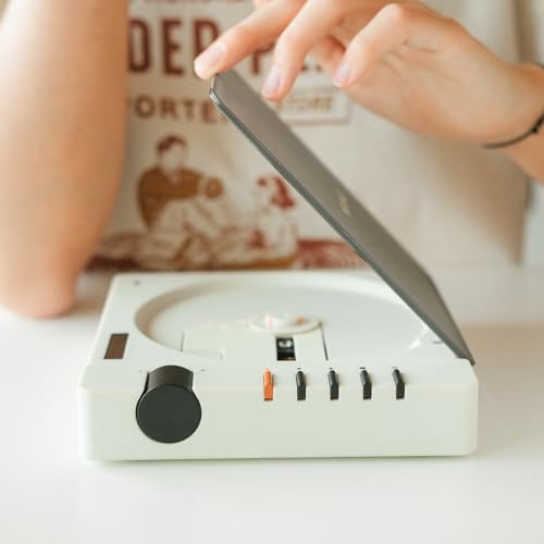 Image of R300 CD Player Bluetooth Portable Desktop Retro CD Player for Home Fiber Output No Built-in Speaker White Gift (White)