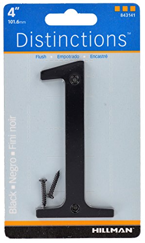 Distinctions 843141 Black Flush-Mount 4-Inch House Number 1 - Image 3