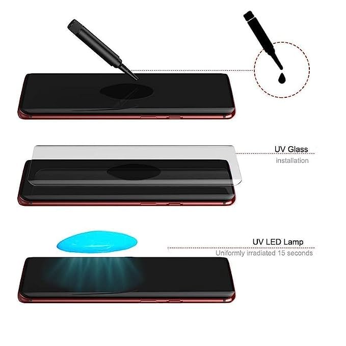 Image of Premium Tempered Glass Design for Samsung Galaxy Note 9 Advanced Border Less Full Edge to Edge 3D Curved UV Screen Protector and Easy Installation Kit (Pack of 1) asy Installation Kit