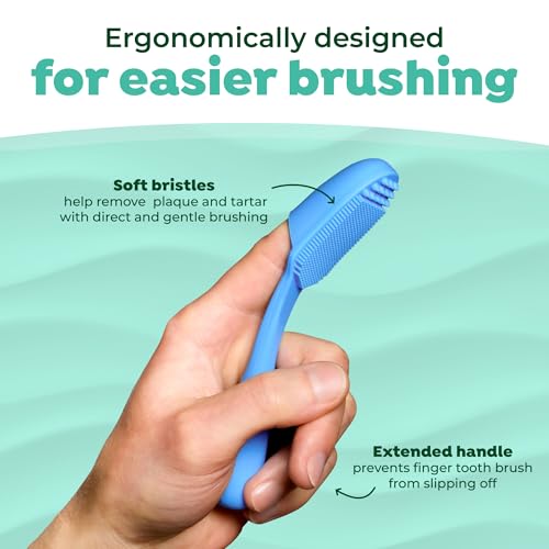 Image of TropiClean Fresh Breath Oral Care Kit - Soft Bristle Finger Toothbrush - Dog Tooth Brushing Kit - Peanut Butter and Honey Flavor Dog Toothpaste