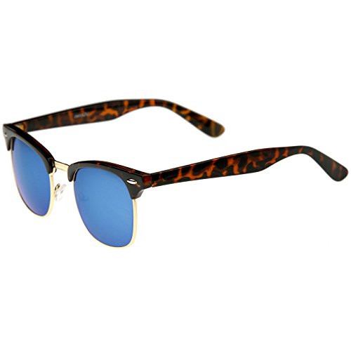 zeroUV - Half Frame Semi Rimless Sunglasses for Men Women with Colored Mirror Lens 50mm3