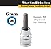 Titan Tools 15606 3/8-Inch Drive x 6mm Hex Bit Socket