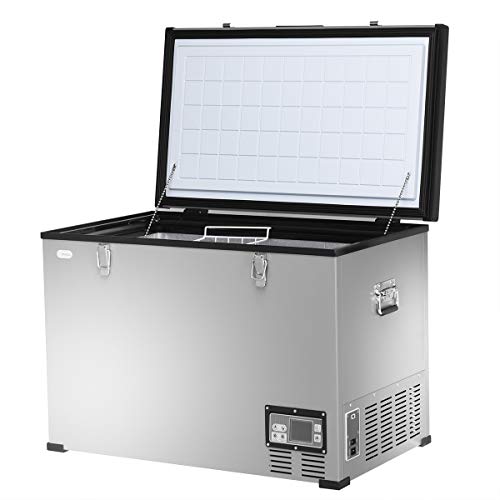 Image of Nightcore Portable Refrigerator, 100.5 Quart Travel Car Fridge, Electric Cooler with LCD Panel, Fast Cooling and Energy Saving Mode, Shock-Proof Compact Vehicle Refrigerator for Outdoor and Home Use