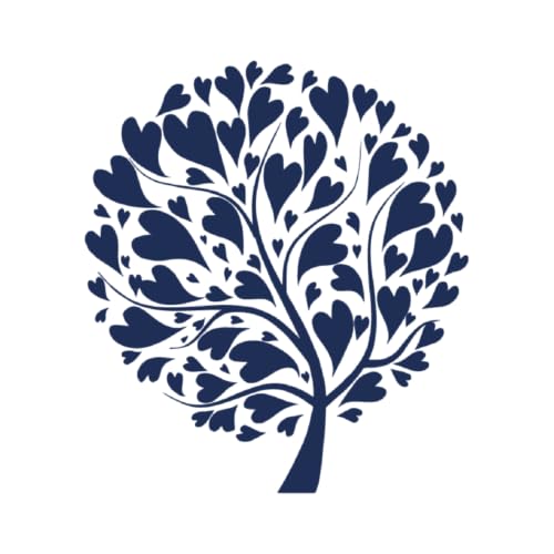Tattwo.me - Tatuaggio temporaneo per adulti e bambini, 2 settimane, resistente all'acqua - albero con foglie a forma di cuore- Inchiostro vegetale - Certificato cosmetico UE (5X5 - P0389)