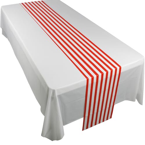 Oojami 4 Pack Plastic Table Runner, Disposable...