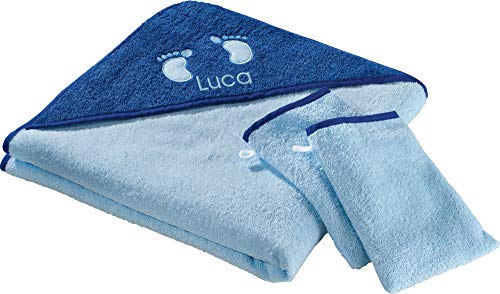 Erwin Müller Kinder-Frottierset, Badeset 3-TLG. mit Namen hellblau Größe...