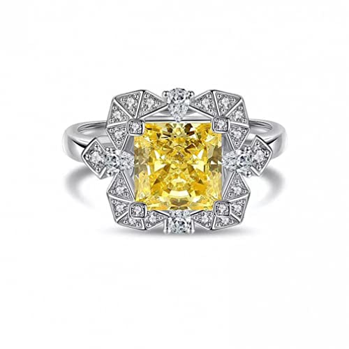 Bague de diamant en carbone jaune ajustable S925 : la solution aux erreurs de taille de bague