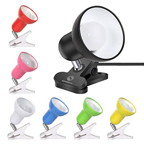 Sun-Rising Cilp On Light,360° Rotation Clip On Lamp Portable Book Reading Light,Clamp On Desk/Table/Bunk Bed/Cupboard Home Lighting, (Clamp Light Seven Colors For Your Choice) Red #TOP7