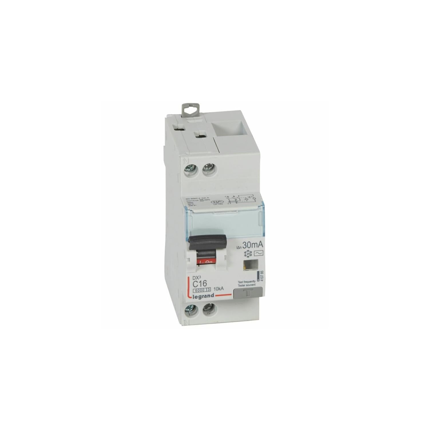 410785 Legrand Disjoncteur différentiel 16A 30mA type AC 1P+N DX³6000 10kA