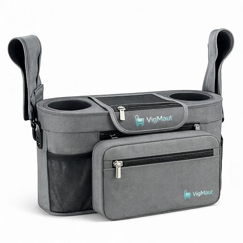 Image of Stroller Caddy with Cup Holder – Universal Waterproof Stroller Organizer with Cup Holder for Instant Access & Hands-Free Convenience, Ideal for Travel, Daily Walks & Car Use, for Busy Parents.