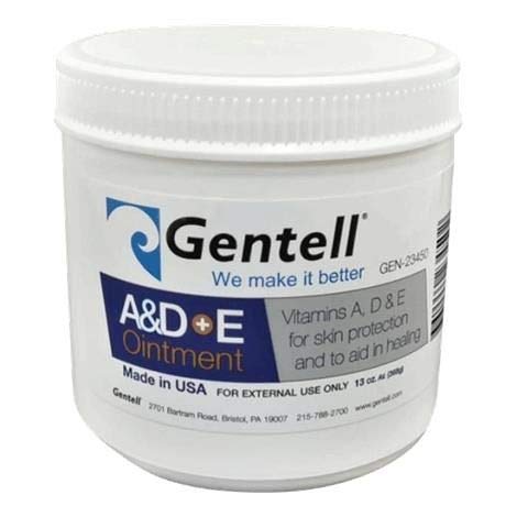 A & D Plus E Ointment, Gentell - 13 Oz. Jar - Medicinal Scent Ointment, Skin Protectant | A+D & E Vitamins First Aid | Seals Out Wetness | Helps Prevent Baby Diaper Rash - Pack of 1