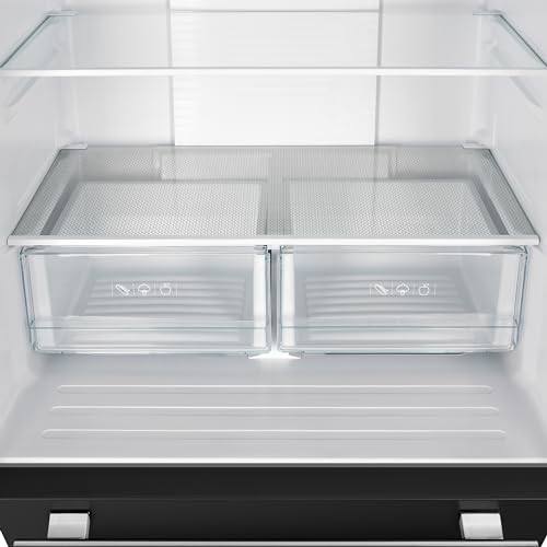 Forno C-FFFFD1974-31BLK 36'' Espresso Gallipoli French Door Stainless Steel Refrigerator - 17.5 Cu.Ft Kitchen Fridge With Led Display And Ice Maker - Frost-Free Swing Double Door Fridge thumb #4